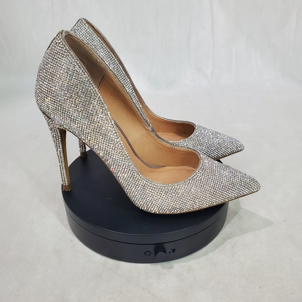 Steve Madden daisie rhinestone pumps Wedding Bridal Formal Prom Gala Black Tie 7